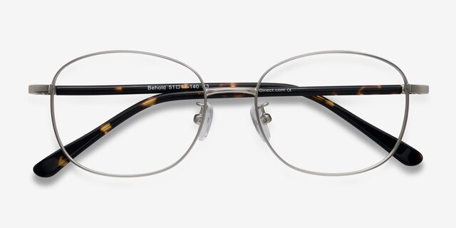 Behold Silver MetalEyeglass Frames from EyeBuyDirect, Closed View