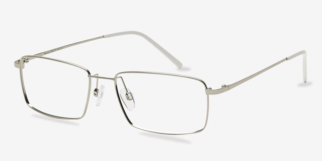 Falcon Argenté MétalMontures de lunettes de vue d'EyeBuyDirect, Vue d'Angle