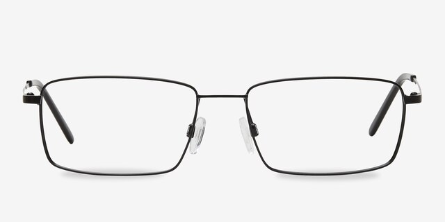 Falcon Black MetalEyeglass Frames from EyeBuyDirect, Front View