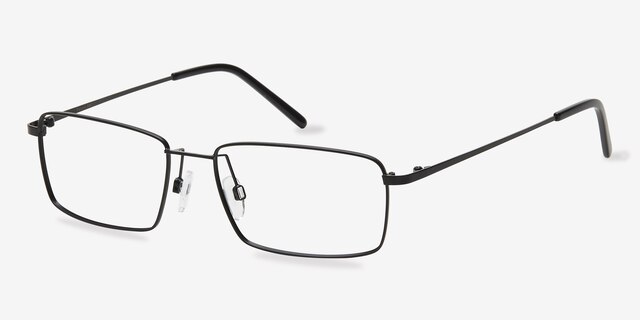Falcon Black MetalEyeglass Frames from EyeBuyDirect, Angle View