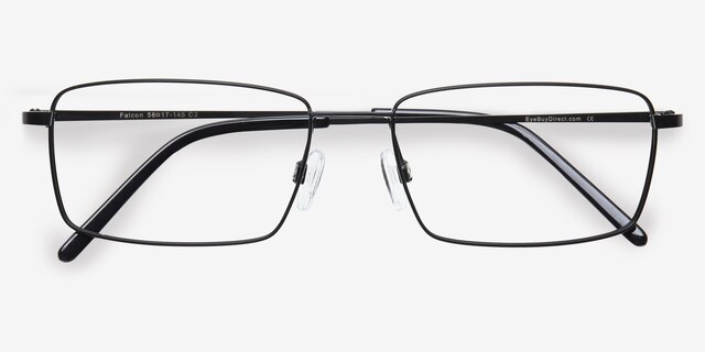 Falcon Black MetalEyeglass Frames from EyeBuyDirect, Closed View