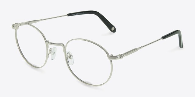 Circus Silver MetalEyeglass Frames from EyeBuyDirect, Angle View