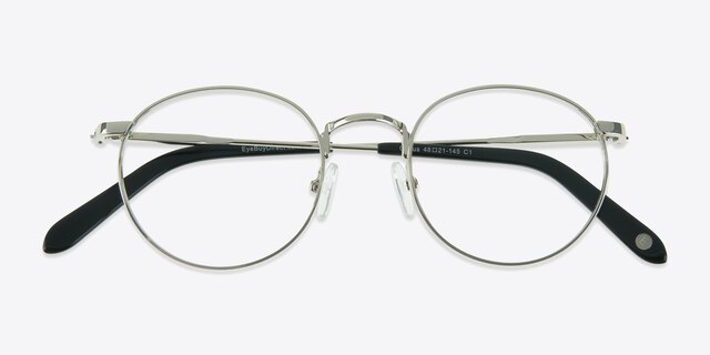 Circus Silver MetalEyeglass Frames from EyeBuyDirect, Closed View