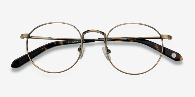 Circus Bronze MetalEyeglass Frames from EyeBuyDirect, Closed View