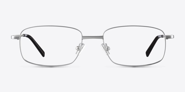 Bryce Silver MetalEyeglass Frames from EyeBuyDirect, Front View