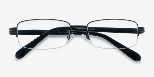 Above Black MetalEyeglass Frames from EyeBuyDirect, Closed View