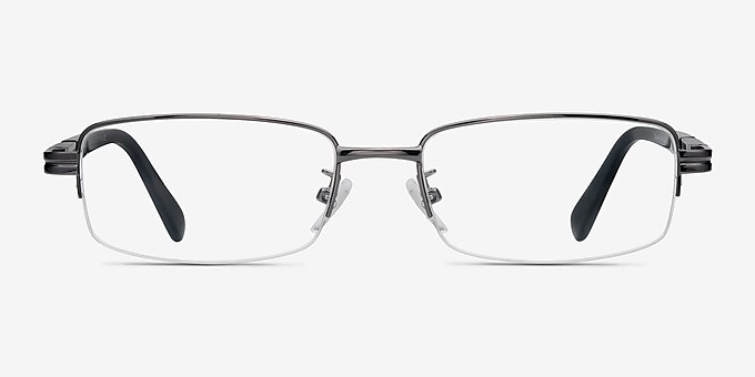 Above Gunmetal Metal Eyeglass Frames