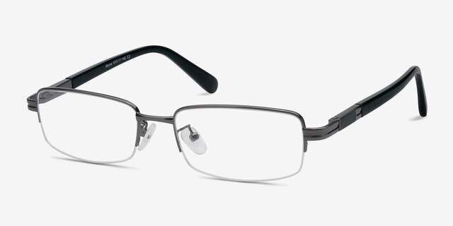 Above Gunmetal MétalMontures de lunettes de vue d'EyeBuyDirect, Vue d'Angle