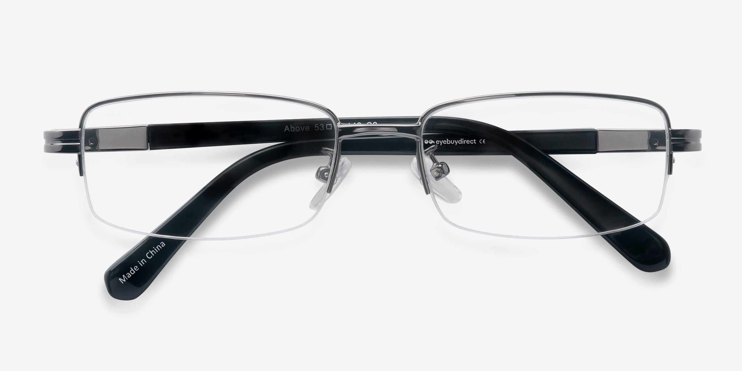 NWT EyeBuyDirect St Michel Gunmetal
Progressive Transitions 2.50 Glasses Matte Black/Silver Classic Browline Titanium Eyeglasses  main image 4