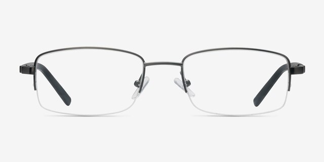 Hiro Gunmetal MétalMontures de lunettes de vue d'EyeBuyDirect, Vue de Face