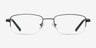 Hiro Gunmetal MétalMontures de lunettes de vue d'EyeBuyDirect, Vue de Face