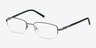 Hiro Gunmetal MétalMontures de lunettes de vue d'EyeBuyDirect, Vue d'Angle