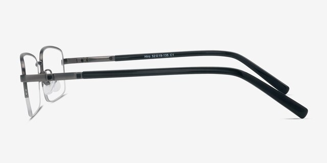 Hiro Gunmetal MétalMontures de lunettes de vue d'EyeBuyDirect, Vue de Côté