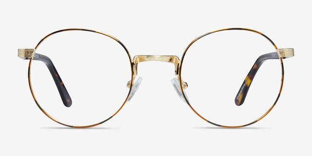 Basquiat Golden & Tortoise MetalEyeglass Frames from EyeBuyDirect, Front View