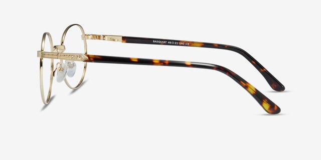 Basquiat Golden & Tortoise MetalEyeglass Frames from EyeBuyDirect, Side View