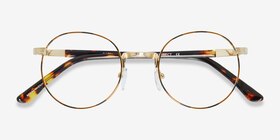 Basquiat Golden/Tortoise Métal Montures de lunettes de vue d'EyeBuyDirect, Vue Rapprochée