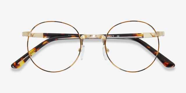 Basquiat Golden & Tortoise MetalEyeglass Frames from EyeBuyDirect, Closed View