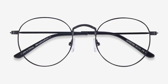 Cupertino Noir MétalMontures de lunettes de vue d'EyeBuyDirect, Vue Rapprochée