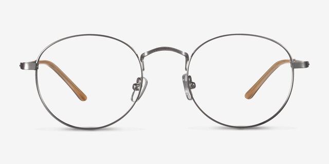 Cupertino Silver MetalEyeglass Frames from EyeBuyDirect, Front View
