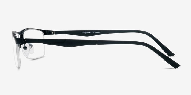 Singapore Black MetalEyeglass Frames from EyeBuyDirect, Side View
