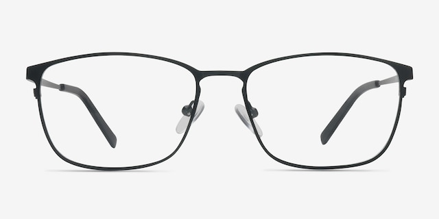 Calm Black MetalEyeglass Frames from EyeBuyDirect, Front View