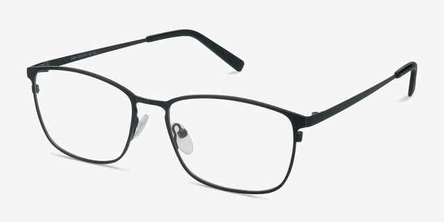 Calm Black MetalEyeglass Frames from EyeBuyDirect, Angle View