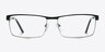 Houdini Black MetalEyeglass Frames from EyeBuyDirect, Front View