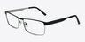 Houdini Black MetalEyeglass Frames from EyeBuyDirect, Angle View