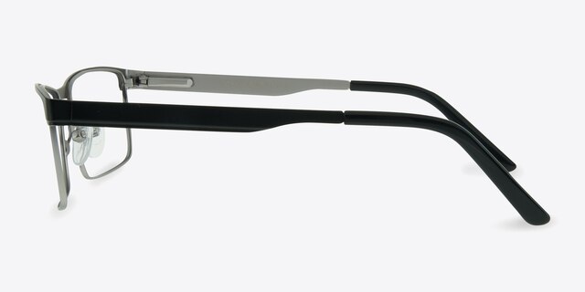 Houdini Black MetalEyeglass Frames from EyeBuyDirect, Side View