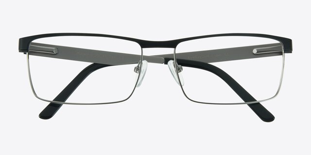 Houdini Black MetalEyeglass Frames from EyeBuyDirect, Closed View