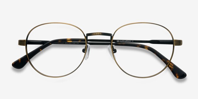 Belleville Bronze MetalEyeglass Frames from EyeBuyDirect, Closed View