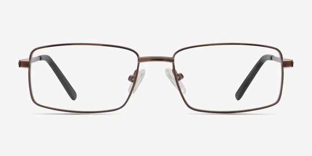 Parcel Brown MetalEyeglass Frames from EyeBuyDirect, Front View