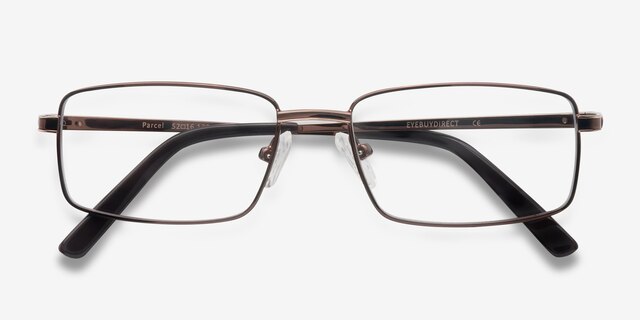 Parcel Brown MetalEyeglass Frames from EyeBuyDirect, Closed View