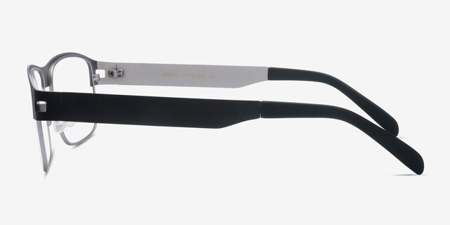 Wallace Matte Black MetalEyeglass Frames from EyeBuyDirect, Side View