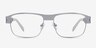 Wallace Matte Gray MetalEyeglass Frames from EyeBuyDirect, Front View