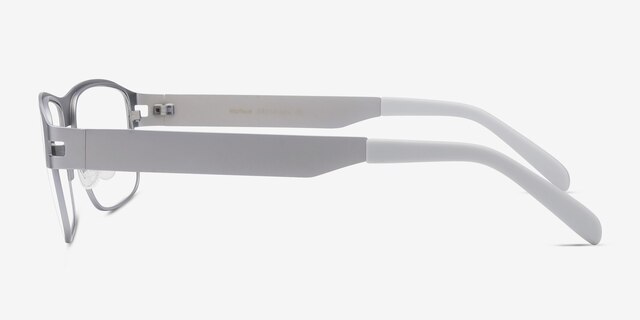 Wallace Matte Gray MetalEyeglass Frames from EyeBuyDirect, Side View