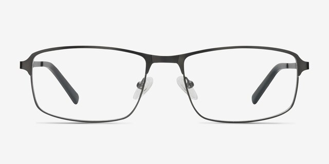 Capacious Matte Gunmetal MétalMontures de lunettes de vue d'EyeBuyDirect, Vue de Face