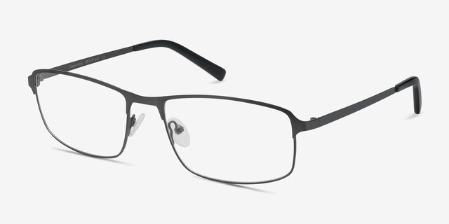 Capacious Matte Gunmetal MétalMontures de lunettes de vue d'EyeBuyDirect, Vue d'Angle