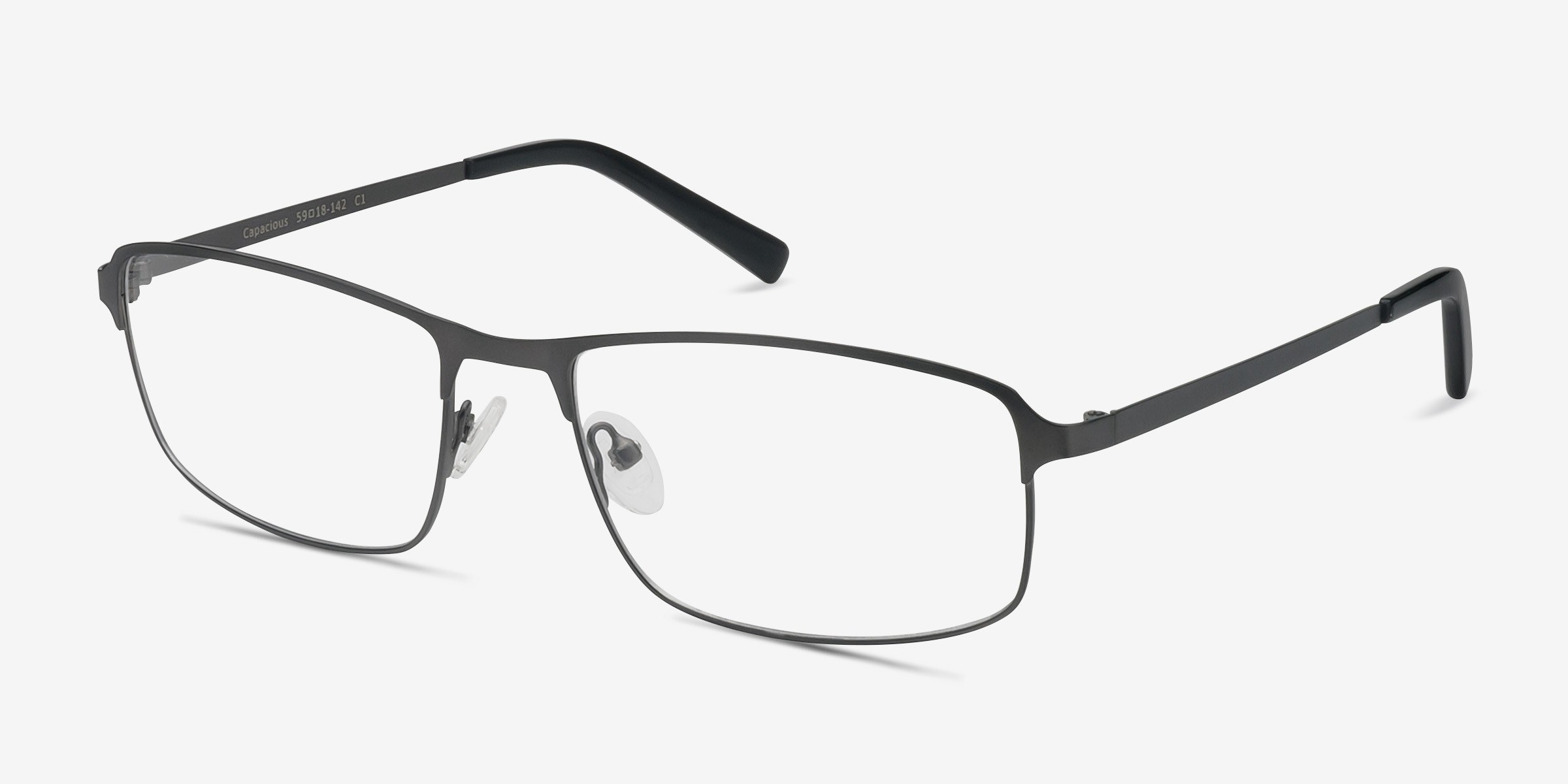 Capacious Rectangle Matte Gunmetal Glasses For Men Eyebuydirect 