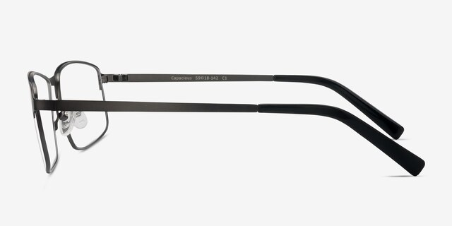 Capacious Matte Gunmetal MétalMontures de lunettes de vue d'EyeBuyDirect, Vue de Côté