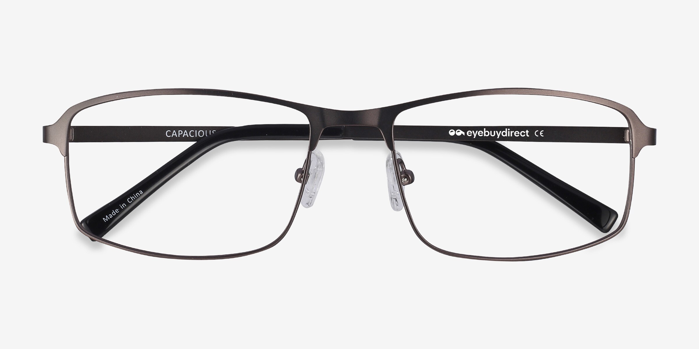 Capacious Rectangle Matte Gunmetal Glasses for Men  display picture 3