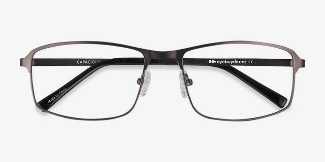 Capacious Matte Gunmetal MétalMontures de lunettes de vue d'EyeBuyDirect, Vue Rapprochée