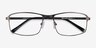 Capacious Matte Gunmetal MétalMontures de lunettes de vue d'EyeBuyDirect, Vue Rapprochée