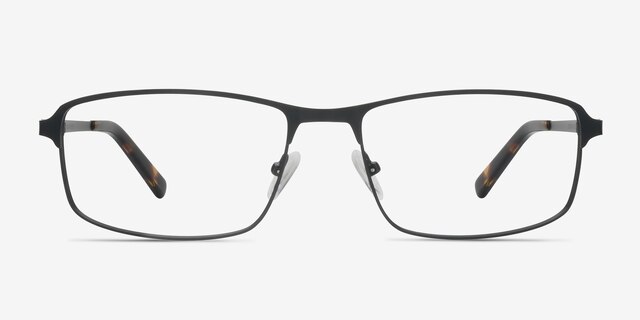 Capacious Noir MétalMontures de lunettes de vue d'EyeBuyDirect, Vue de Face