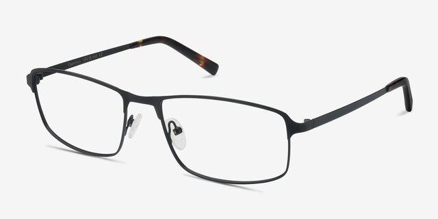 Capacious Noir MétalMontures de lunettes de vue d'EyeBuyDirect, Vue d'Angle