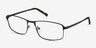 Capacious Noir MétalMontures de lunettes de vue d'EyeBuyDirect, Vue d'Angle