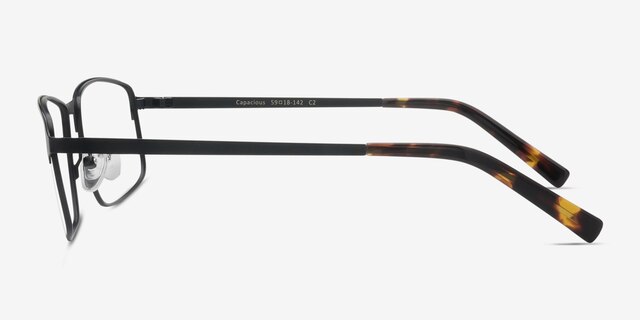 Capacious Noir MétalMontures de lunettes de vue d'EyeBuyDirect, Vue de Côté