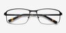 Capacious Noir MétalMontures de lunettes de vue d'EyeBuyDirect, Vue Rapprochée
