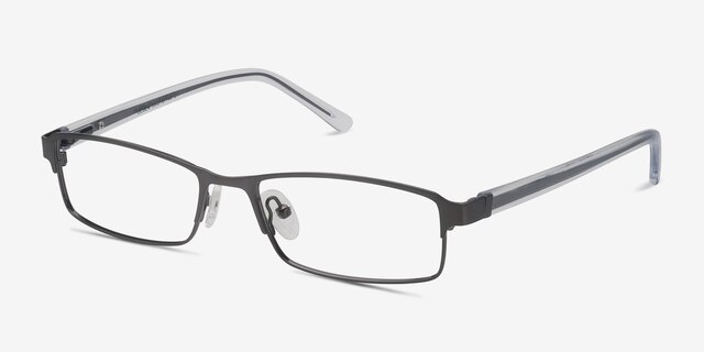 Olsen Gunmetal MetalEyeglass Frames from EyeBuyDirect, Angle View