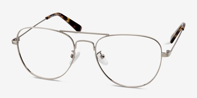 Harrier Gunmetal MetalEyeglass Frames from EyeBuyDirect, Angle View